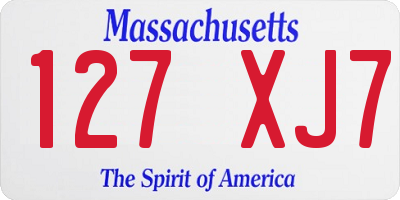 MA license plate 127XJ7