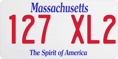 MA license plate 127XL2