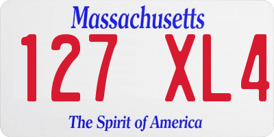 MA license plate 127XL4