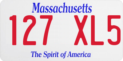 MA license plate 127XL5