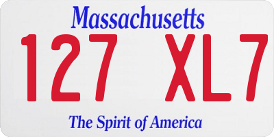 MA license plate 127XL7