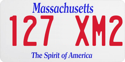 MA license plate 127XM2