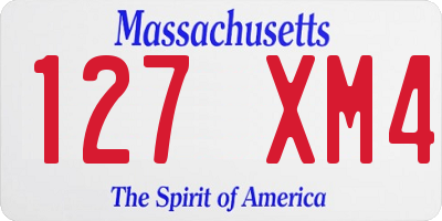MA license plate 127XM4