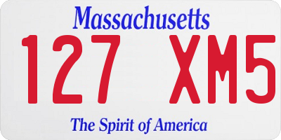 MA license plate 127XM5