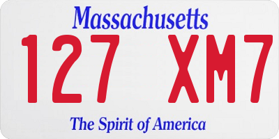 MA license plate 127XM7