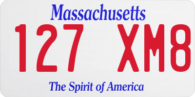 MA license plate 127XM8