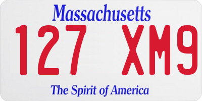 MA license plate 127XM9