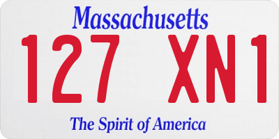 MA license plate 127XN1