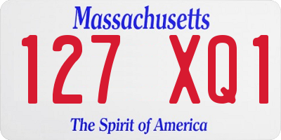 MA license plate 127XQ1