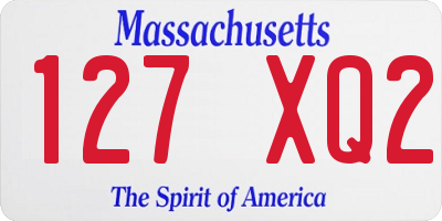 MA license plate 127XQ2