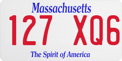 MA license plate 127XQ6