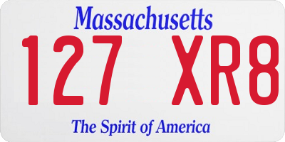 MA license plate 127XR8