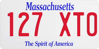 MA license plate 127XT0