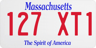 MA license plate 127XT1