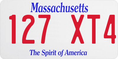 MA license plate 127XT4