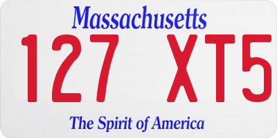 MA license plate 127XT5