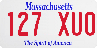 MA license plate 127XU0