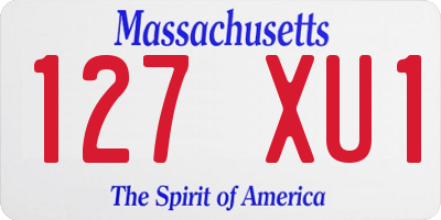 MA license plate 127XU1