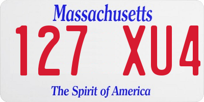 MA license plate 127XU4