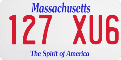 MA license plate 127XU6