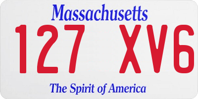 MA license plate 127XV6
