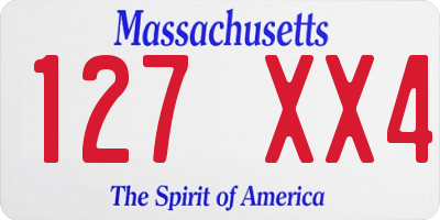 MA license plate 127XX4