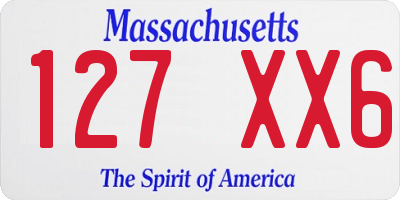 MA license plate 127XX6