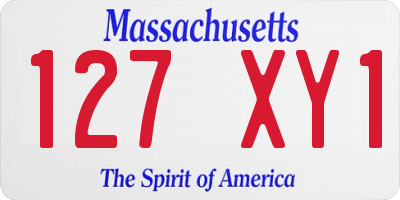 MA license plate 127XY1