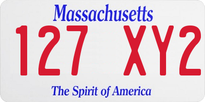 MA license plate 127XY2