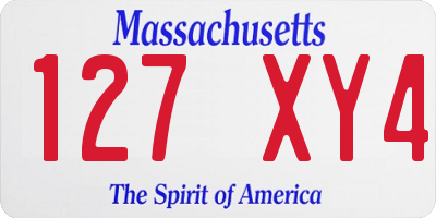 MA license plate 127XY4