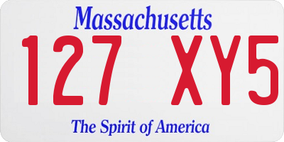 MA license plate 127XY5