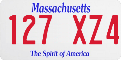 MA license plate 127XZ4