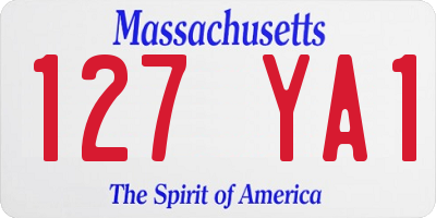 MA license plate 127YA1