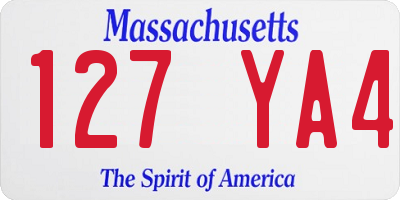 MA license plate 127YA4