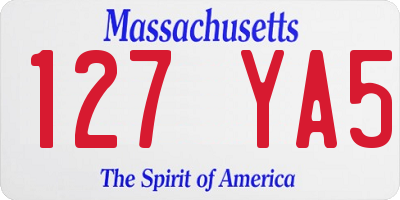 MA license plate 127YA5