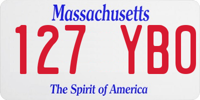 MA license plate 127YB0