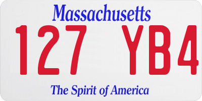 MA license plate 127YB4