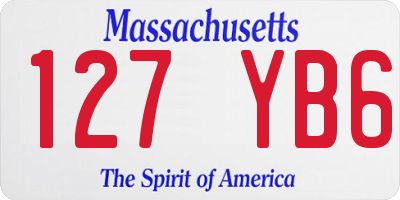 MA license plate 127YB6