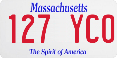 MA license plate 127YC0