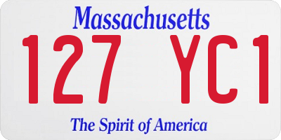 MA license plate 127YC1