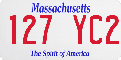 MA license plate 127YC2