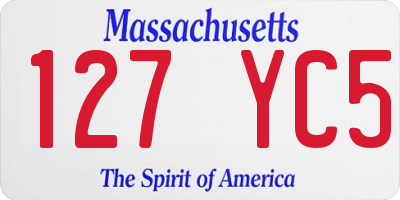 MA license plate 127YC5