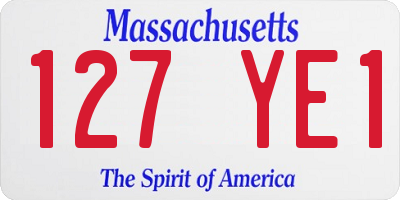 MA license plate 127YE1