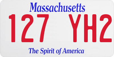 MA license plate 127YH2