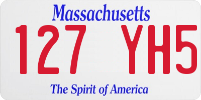 MA license plate 127YH5