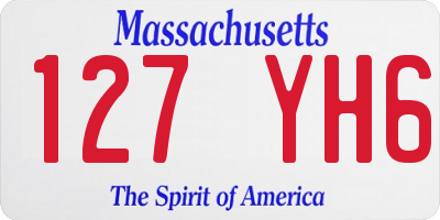 MA license plate 127YH6