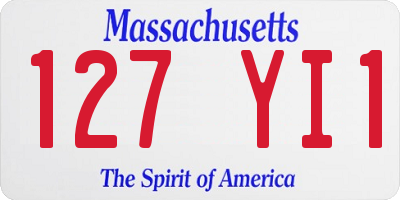 MA license plate 127YI1