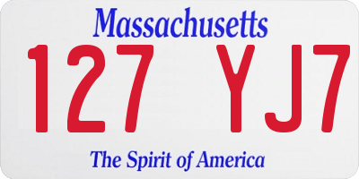 MA license plate 127YJ7