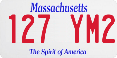 MA license plate 127YM2