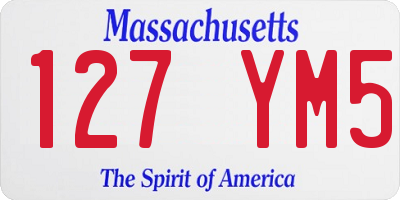 MA license plate 127YM5